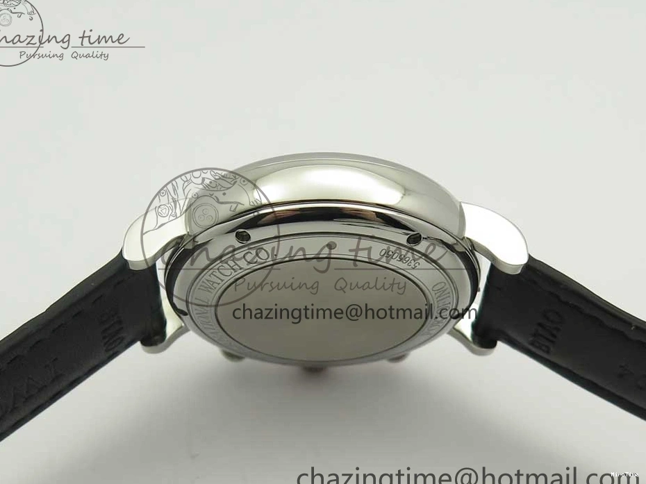 MIROTIME 0129 Snug Portofino IW391022 SS ZK 1:1 Best Edition White Dial Gold Markers On Black Leather Strap A 7130